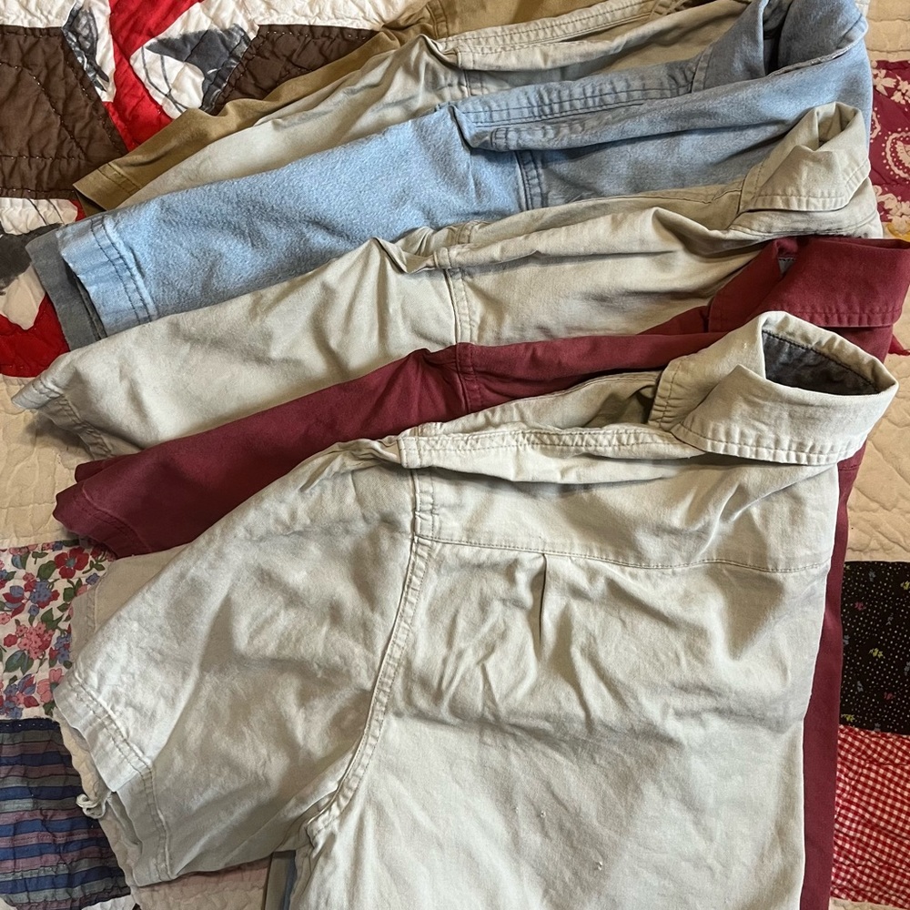 MENS GROUP OF 6; Wrangler Work Shirts SHORT SLEEVE; MEDIUM; READY FOR WORK